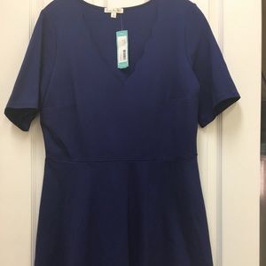 Mine Britton royal blue pointe knit dress NWT